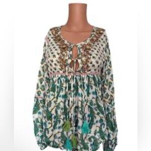 Miss June Paris Floral Bohemian Blouse